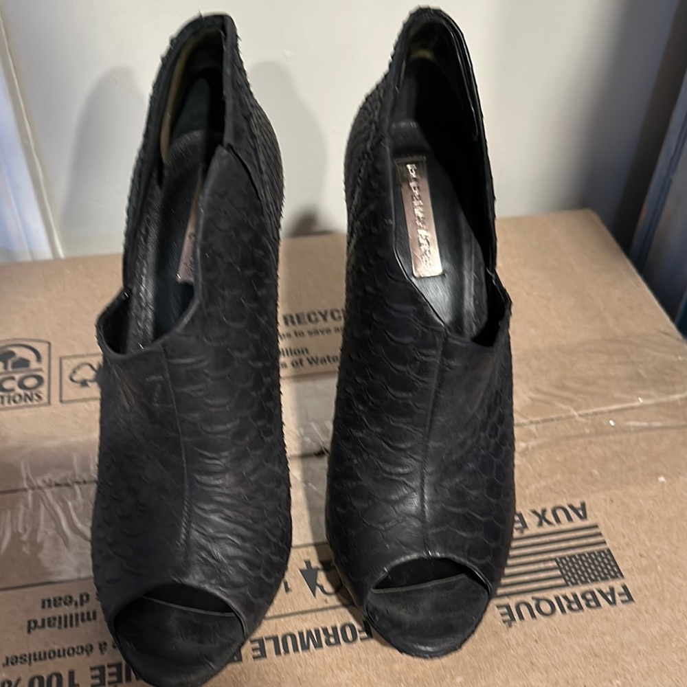 Black Peep Toe Heels
